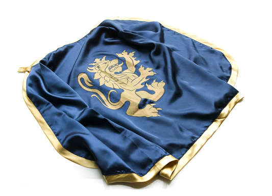 Cape de chevalier lion doré bleue Cape de chevalier lion doré bleue LIONTOUCH