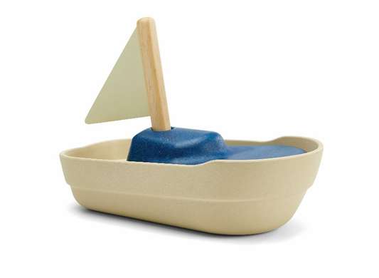 Grand bateau à voile - bleu 21cm Grand bateau à voile - bleu 21cm PLAN TOYS