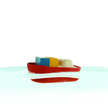 Grand bateau modulable - rouge 21cm PLAN TOYS